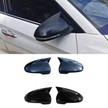 Imagem de Kit de carroceria de capa de espelho retrovisor de carro compatível com Tucson 2015-2020 capa de espelho retrovisor guarnição acessórios de carro (preto brilhante)