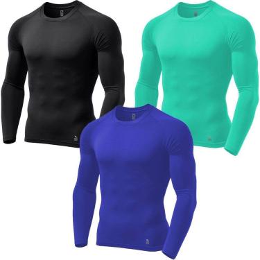Imagem de Kit C/ 3 Camisas de Compressão Térmica Stigli Pro Proteção FPU 50+ Manga Longa