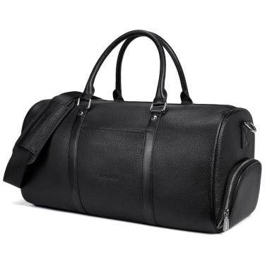 Imagem de Bolsa de Viagem Masculina Clássica de Couro, BOSTANTEN B8164011Kblack, Preto
