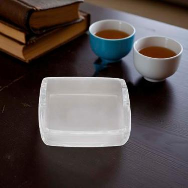 Imagem de Generic 1 cinzeiro pequeno quadrado vidro transparente 10,7 x 10,7 x 2,5 cm