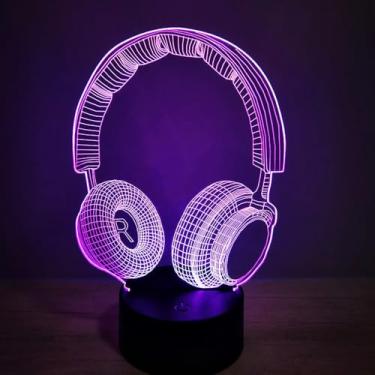 Imagem de Luz noturna de ilusão 3D para decoração de Halloween, luz noturna de acrílico para fone de ouvido de 7 cores - Lâmpada inteligente de LED 3D para decoração de quarto infantil e presentes infantis