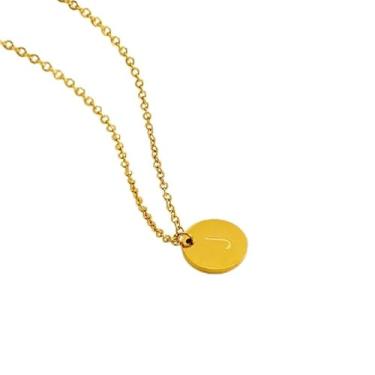 Imagem de 1 colar redondo de letras com acabamento brilhante banhado a prata para mulheres, joia fina, presente para mamãe, 45cm, Cobre, Sem Pedra Preciosa