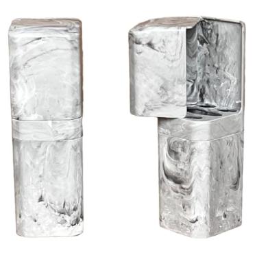 Imagem de Porta Escovas e Creme Dental com Adesivo - Organizador de Parede para Banheiro | Suporte com Encaixe Adesivo e Fixação Perfurada(KIT 2 PCS CARRARA)