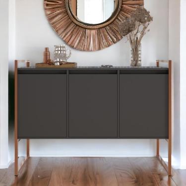 Imagem de Buffet Industrial Aparador 3 Portas Tokyo Preto Cobre Preto Cobre