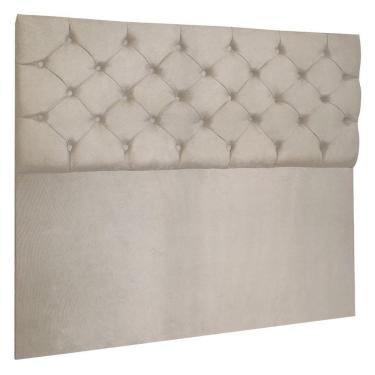 Imagem de Cabeceira Capitonê Casal 1,40m Jade Suede Cor Bege