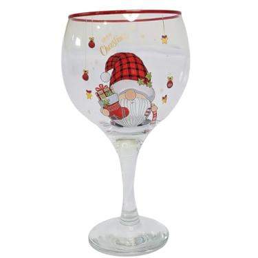 Imagem de Taça Vidro Gin Vinho e Água 600 ml Duende Decoração de Natal