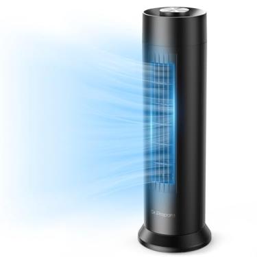 Imagem de DR.PREPARE Ventilador de torre, ventilador de mesa silencioso de 28 dB, 3 velocidades, oscilação de 80°, design removível lavável sem lâminas, ventilador de mesa portátil de 40 cm para quarto, casa