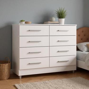 Imagem de Comoda raizza 8 gavetas branca - QUARTA DIVISÃO