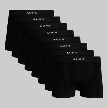 Imagem de Kit 8 Cuecas Lupo Boxer Micromodal Sem Costura 00661, Preto, M
