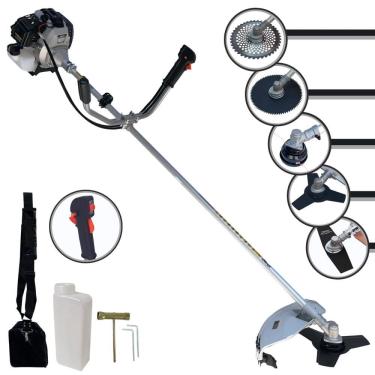 Imagem de Roçadeira Com Sistema Antivibração Toyama TBC43H À Gasolina 2T 43cc 1,7HP 12.000rpm Multifuncional Completa Com Carretel de Nylon e 4 Lâminas de Corte