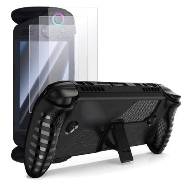 Imagem de JANLOVE Silicone Case & 3 Pack Screen Protector Compatible with ASUS ROG Xbox Ally X (2025), Anti-Drop, Anti-Scratch, Shockproof, Christmas Gift for Players(Black)