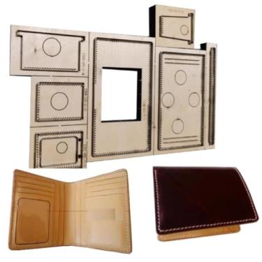 Imagem de YJIUYUANQ Ferramenta de perfuração em relevo estilo curto faça você mesmo, carteira de 100 x 110 x 20 mm, cortador de couro, corte e matriz