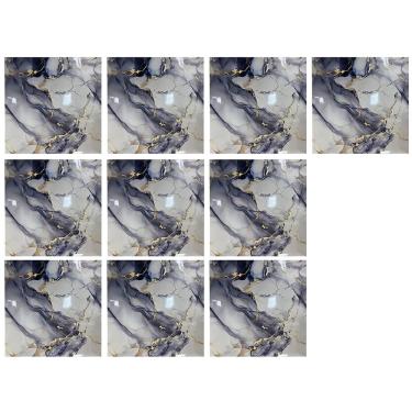 Imagem de Placa Adesiva Marmore 3D Kit 10 uni Papel de Parede Autocolante Obra Reforma Casa Cozinha Banheiro Quarto Sala