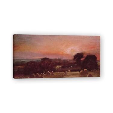 Imagem de Uma tela HayfieldJohn Constable: Cenas autênticas da natureza britânica do século XIX, arte da Royal Academy 50 x 100 cm emoldurada