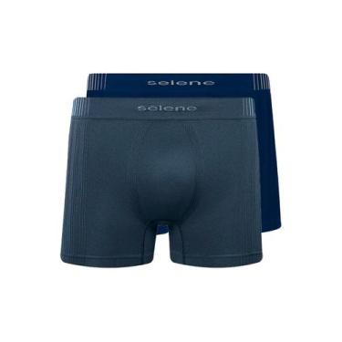Imagem de Kit com 2 Cuecas Boxer Selene 11070-002//440 Colorido, Azul marinho, P