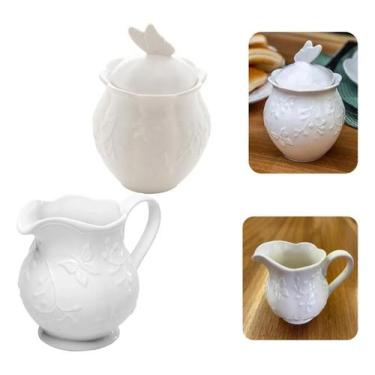 Imagem de Jogo Açucareiro E Leiteira De 250mL De Porcelana New Bone Butterfly Fl