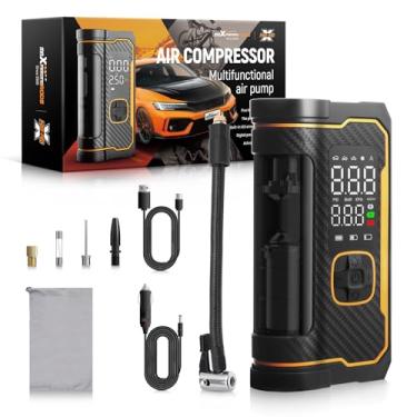 Imagem de maXpeedingrods Tire Inflator Portable Air Compressor 150PSI Cordless Car Tire Air Pump with Digital Dual Displays, LED Light, Auto Shut-Off, Memory Function, Air Pump for Car, Bike, Motorcycle, Ball