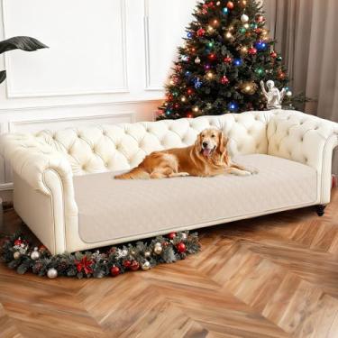 Imagem de CYCMACO Cobertor impermeável para cães, capa de cama macia antiderrapante, lavável para cães, protege sofá, móveis, caixa, carro, cobertor resistente a vazamentos (76 x 182 cm, bege)