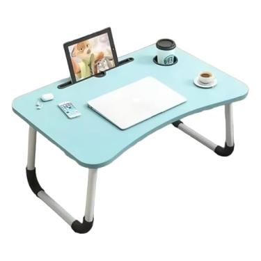 Imagem de Mesa Para Notebook Portátil Articulada Mdf Suporte Para Laptop Dobrável Home Office Cama Porta(Azul)