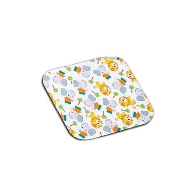 Imagem de Porta Copos Com Ilustração Personalizada Elefante e Tigre Brincando No Pântano - Tamanho 10x10 cm