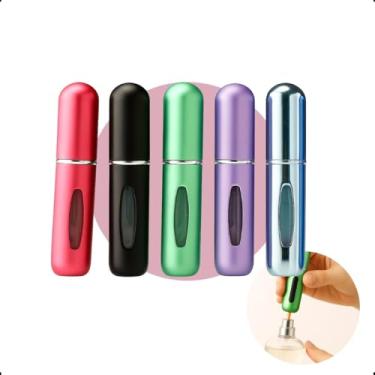 Imagem de Mini Porta Perfumes Recarregáveis Viagem 5ml Spray Portátil Leve E À Prova De Vazamento Para Viagem Bolsa Ou Necessaire Prático Compacto E Fácil De Recarregar Sem Desperdício Cor Sortida