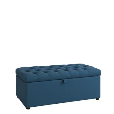 Imagem de Baú Pé De Cama No Porta Objetos E Brinquedos(Azul,Tampa Cpê 8 cm)