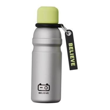 Imagem de ＫＬＫＣＭＳ Garrafa Térmica Isolada em aço Inoxidável à Prova de Vazamentos com Alça, Capacidade de 600ml, Ideal para Esportes, Academia, Carro, Uso Externo e, Lasca