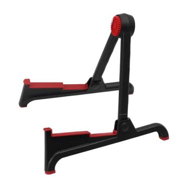 Imagem de harayaa Suporte dobrável para guitarra, suporte de chão em formato de a, para violoncelo em formato de a, Preto E Vermelho