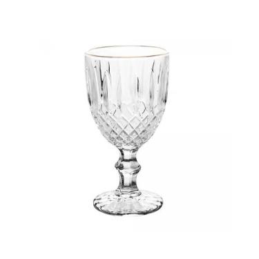 Imagem de Taça De Água De Vidro Com Fio Dourado Greek Wollf 320Ml - Wolff