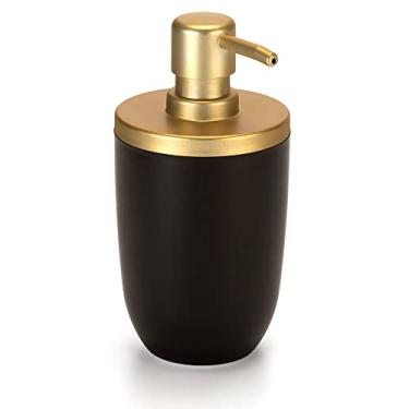 Imagem de Dispenser Porta Sabonete Líquido 500ml - Preto com Dourado Fosco