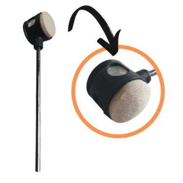 Imagem de Batedor Bumbo Preto Duplo Feltro Metal Liverpool Novo