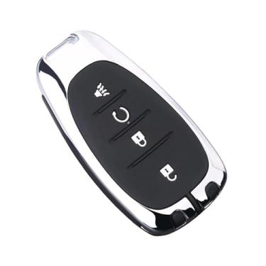 Imagem de 2020 Liga De Silicone Caso Capa Chave Do Carro Compatível com Chevrolet Malibu Equinox Cruze Camaro 2016 2017 2018 2019 Acessórios(Silver Key C Shell)
