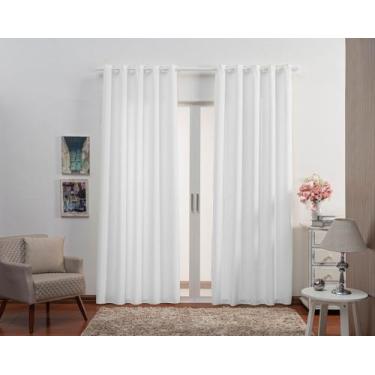 Imagem de Cortina Oxford Tecido 3,00x2,00 sala/quarto-Branco - Filomena