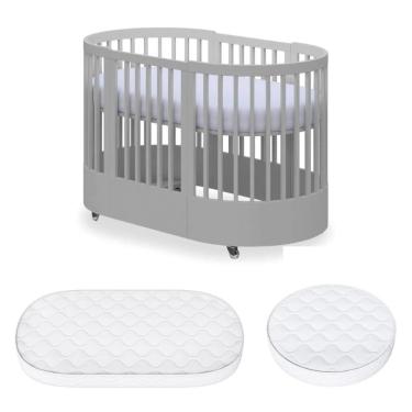 Imagem de Berço 3 Em 1 Progressivo Com Colchões Inclusos Wave Divicar Cr40123 Cinza