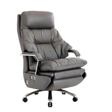 Imagem de CFGH6FDF Cadeira de escritório de couro premium com função reclinável de massagem elétrica para uso doméstico executivo e cadeiras de mesa para cochilos