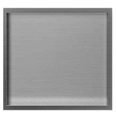 Imagem de Prateleiras de nicho de chuveiro embutidas, armazenamento de banheiro cinza fosco para xampu e sabonete, 32 x 32 x 12,5 cm, suporte de papel higiênico e descanso para os pés, organizador de parede que