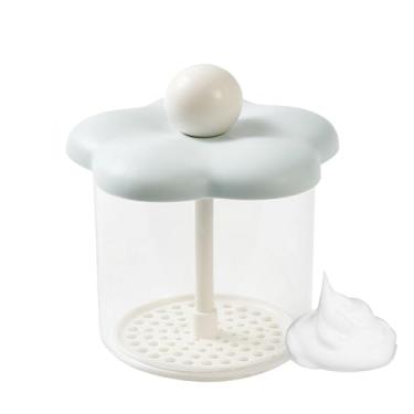 Imagem de Pubcontti Máquina de espuma para lavagem facial – Ferramenta de cuidados com bolhas de espuma rápida com tampa de flor fofa, compatível com todas as lavagens de limpeza facial, compacta para banheiro