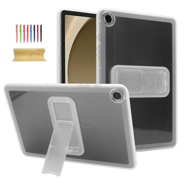 Imagem de Dteck Capa para tablet Samsung Galaxy Tab A11 (SM-X130), Tab A9 (SM-X110) 22.1 cm fina fosca com suporte, ultrafina, leve, com absorção de choque, resistente a arranhões, transparente