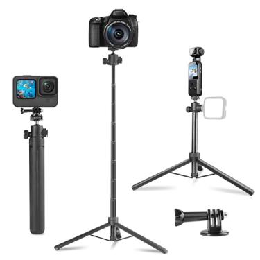 Imagem de UEGOGO Tripé de bastão de selfie de 66 polegadas para DJI Osmo Pocket 3, suporte de tripé extensível 2 em 1 para GoPro Hero 13/12/11/10/9/8/Max, Insta360 X5/X4, Osmo Action 5 Pro/4/3/360, câmera AKASO