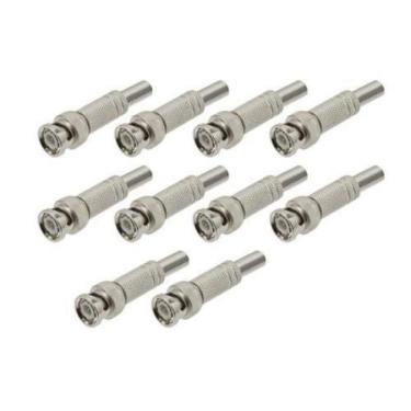 Imagem de Kit 10 Conectores Bnc Mola Parafuso
