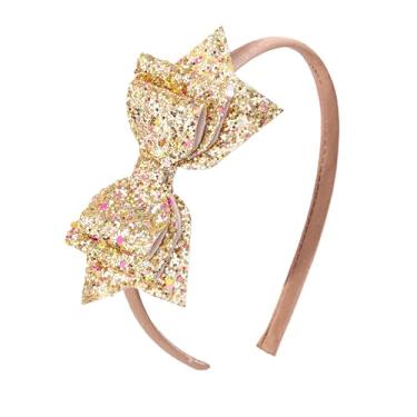 Imagem de Amybasic Faixa de cabeça para meninas com glitter, acessório de cabelo de borboleta com lantejoulas brilhantes para crianças, linda faixa de cabeça infantil para Natal, Halloween, festas de