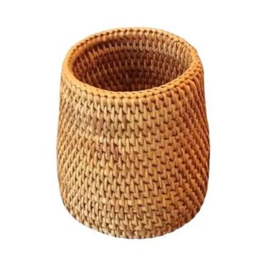 Imagem de Caixa Organizadora De Rattan Para Cozinha E Suprimentos De Escritório,