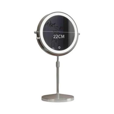 Imagem de Espelho De Maquiagem LED Ajustável Em Altura, Dupla Face, Com Luz Tele