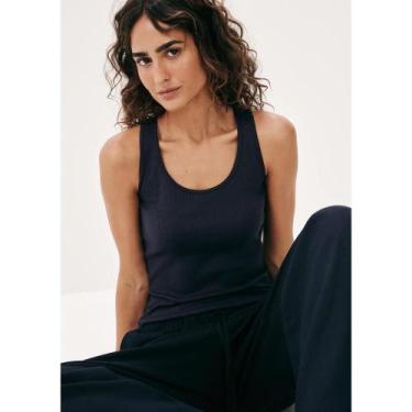 Imagem de Regata Feminina Nadador Em Ribana Canelada - Azul XP - Hering Intimate