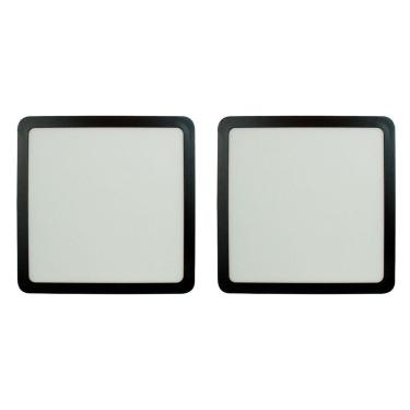 Imagem de Kit 2 Painel Led 27,7x27,7 Quadrado Preto Sobrepor 24w 6500k Foxlux