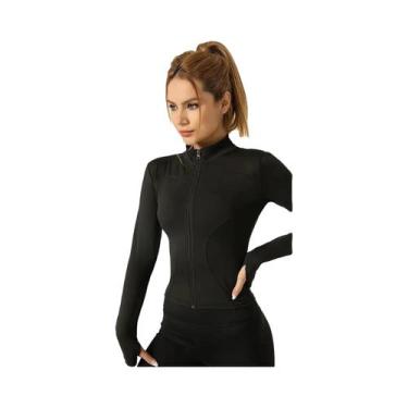 Imagem de Jaqueta Esportiva Feminina De Manga Longa Com Efeito Modelador, Gola A