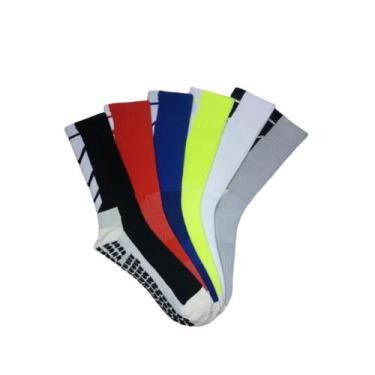 Imagem de Meia Antiderrapante Futebol Pro Socks Alta Qualidade - DLUXE, Azul
