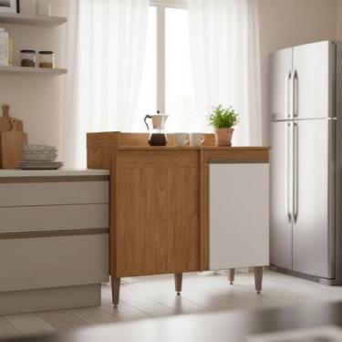 Imagem de Balcão de Canto Reto para Cozinha Essenza 1 Porta 94cm Móvel na Caixa 