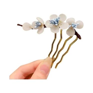 Imagem de Pente De Cabelo Elegante Vintage Com Flor De Vidro Estilo Chinês Para 