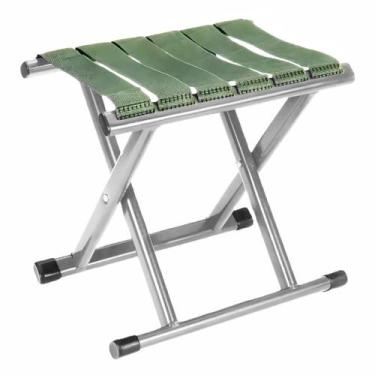 Imagem de Cadeira Banqueta Banquinho Banco Dobrável Viagem Portátil - DS, Cinza